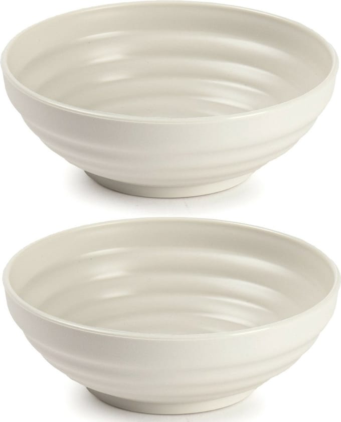 Plasticforte - Kommetjes/Schaaltjes - 4x - kunststof - D13 cm - beige