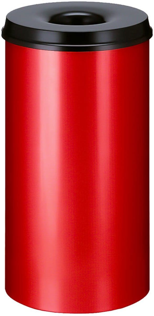 V-Part - Vlamdovende papierbak 50 liter - Rood - Zwart - Staal