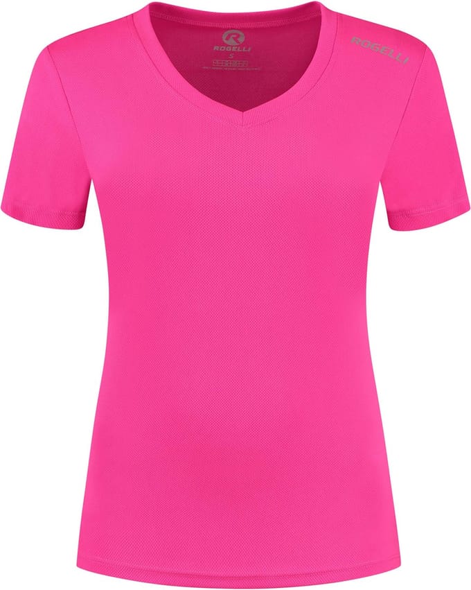 Rogelli Promo Dames Hardloopshirt - Korte mouw - Roze