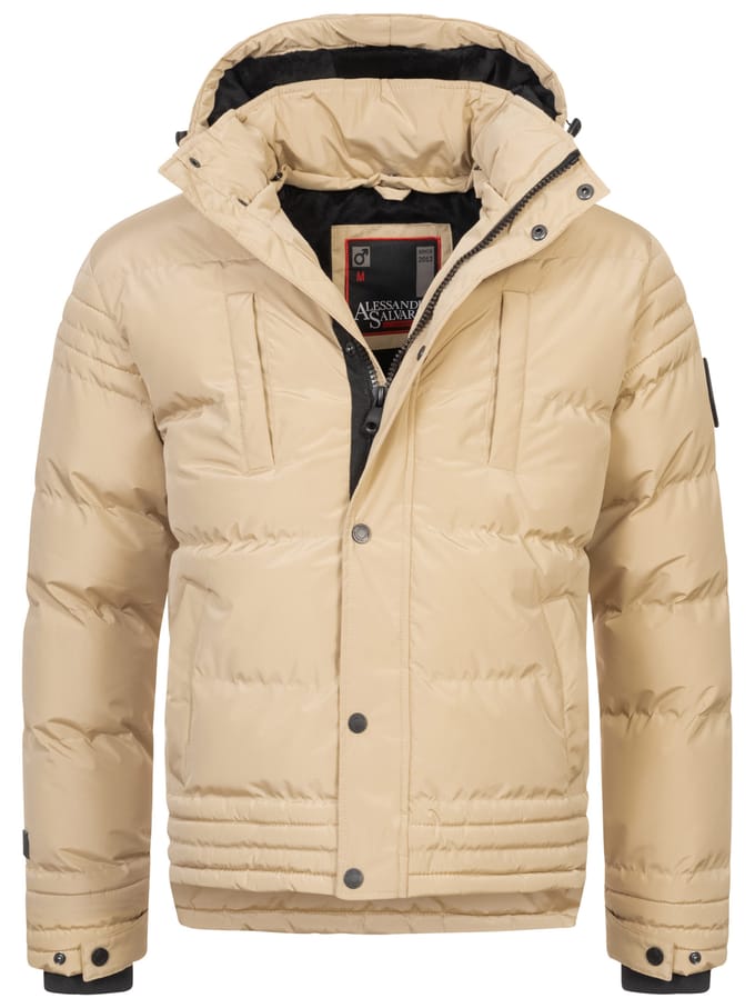 Alessandro Salvarini heren winterjas AS-281 met teddyvoering en afneembare capuchon
