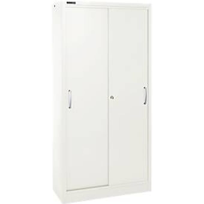 Schäfer Shop Select Schuifdeurkast, 5 ordnerhoogten, B 1200 mm, wit RAL 9003