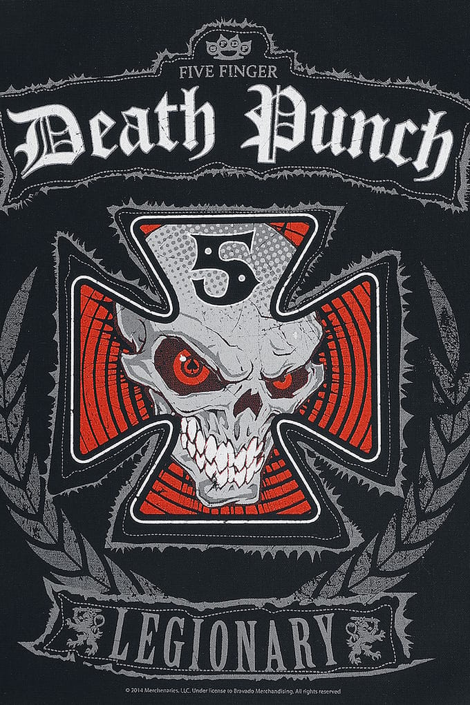 Five Finger Death Punch Legionary Unisex Embleem - zwart/rood/wit - Standard