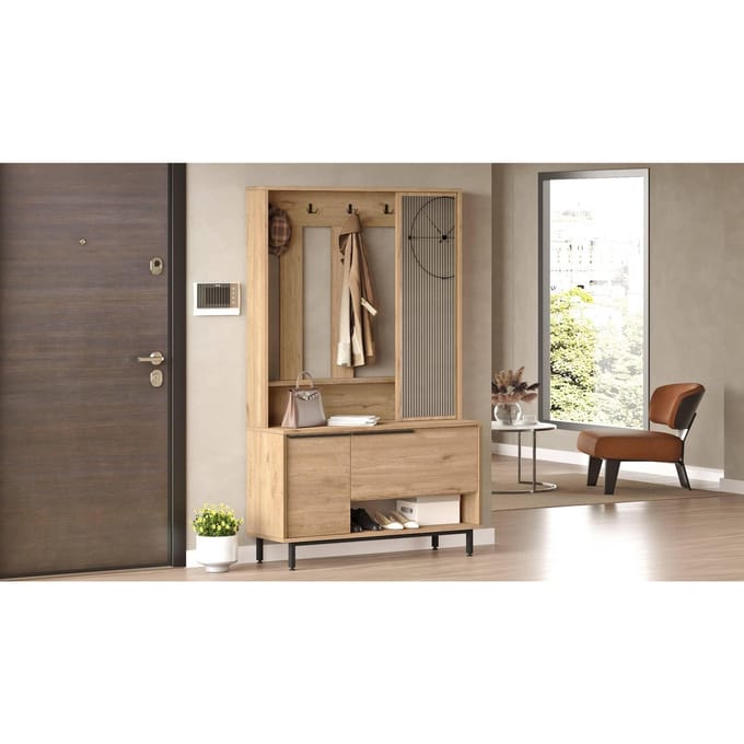 ON11 Kapstok | 100% MELAMINE | Walnoot - Emob - Garderobekast - Bruin - MDF
