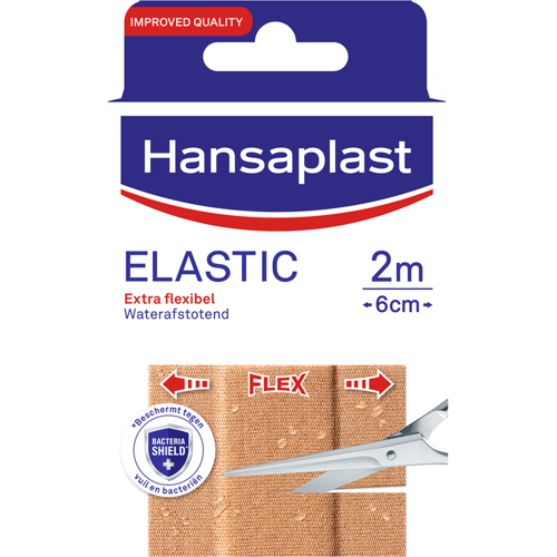 Hansaplast elastische pleisters - wondpleisters - wondverzorging - 2 m x 6 cm