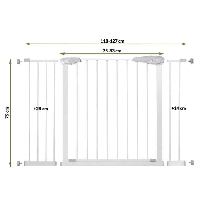 Springos Traphekje | Traphek | Veiligheidshekje | Metaal | Wit | 118 - 127 cm