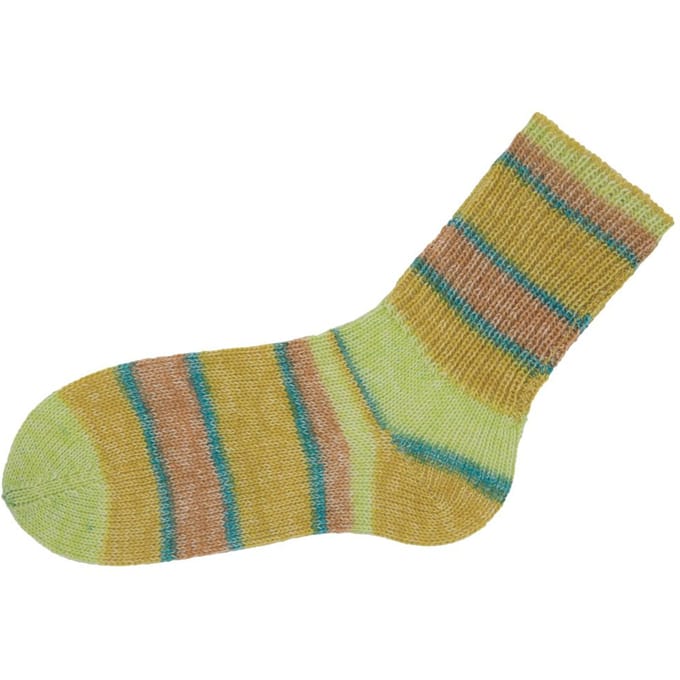 Gründl Hot Sock's "Lago" - Jade/kort/citroen/lichtgele-mottled