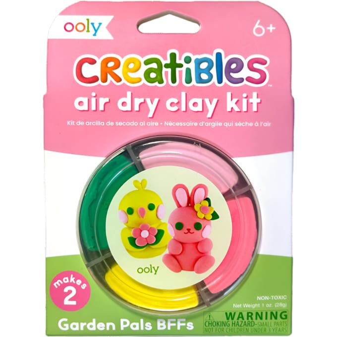 Ooly - Creatibles - Mini air dry clay kit - Garden Pals BFF's - 4 Kleikleuren