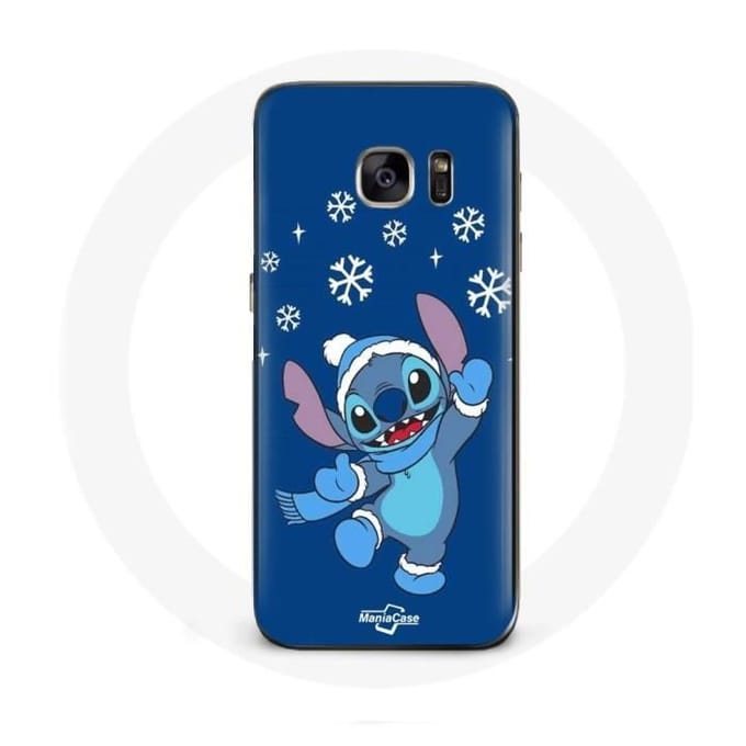 Hoesje - Samsung - Galaxy S7 - Flexibel - Stitch kerstsneeuw - Blauw