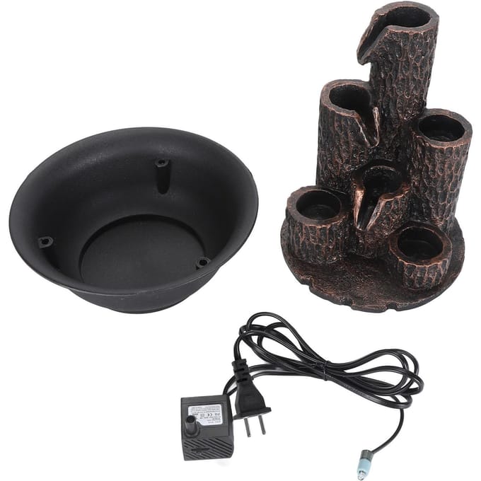 Fontaine de Table Augmentation de la Richesse Humidité Petite Cascade Type Fontaine Cascade avec Lumières LED black