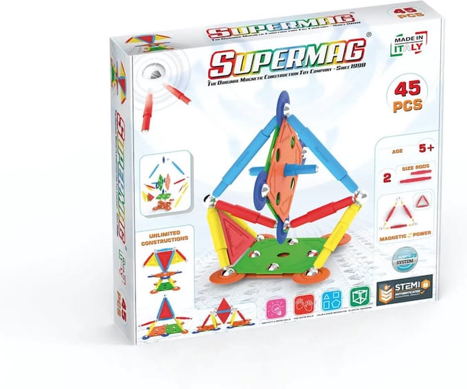 Magneet speelgoed Supermag Multicolor 45 SM0651 Multikleur