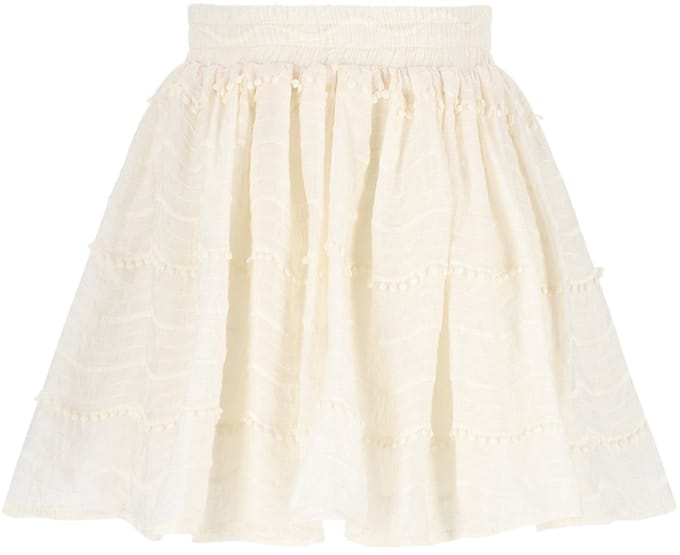 Nono Ninu Skirt With Pompoms Meisjes - Korte rok - Ecru - Maat 110
