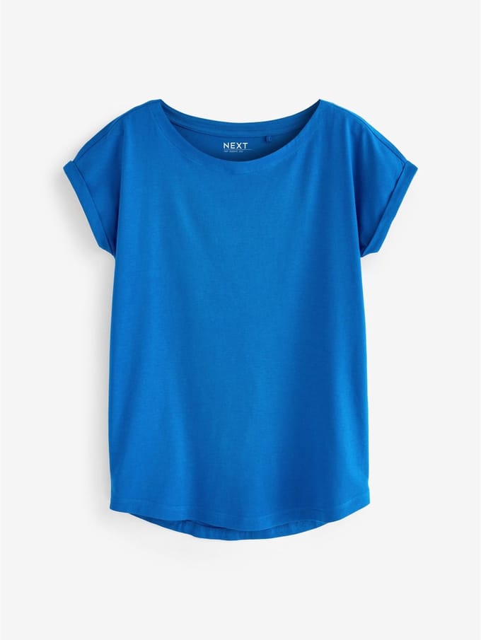 Next - Dames - T-shirt met kapmouwtjes - Blauw