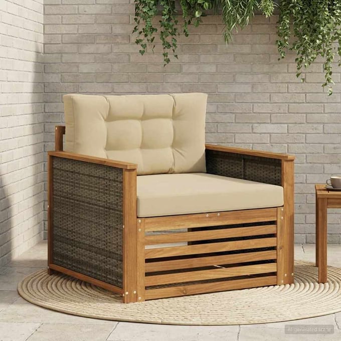vidaXL - Buiten - Midden - Sofa - Naturel