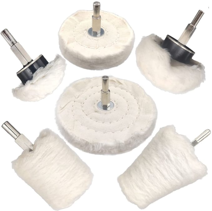 Polijstschijven set - Polijstwielen - Metaal polijsten - 6 stuks - 5 cm