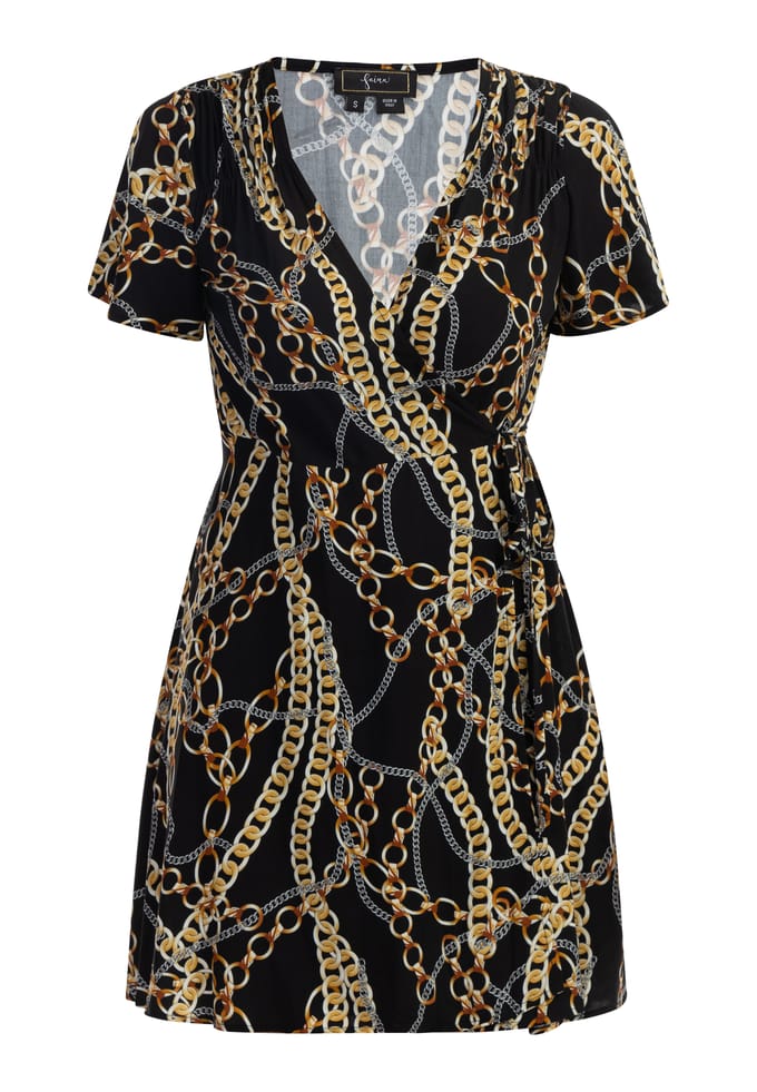 Faina Mini-jurk met all-over print Dames zwart