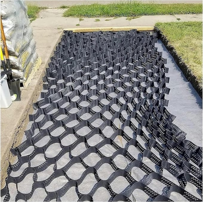 Grind Stabilisator Grid - Grondrooster Bodemstabilisator - Opritten Versterken - Honingraat Structuur - 40x40 cm - Zwart