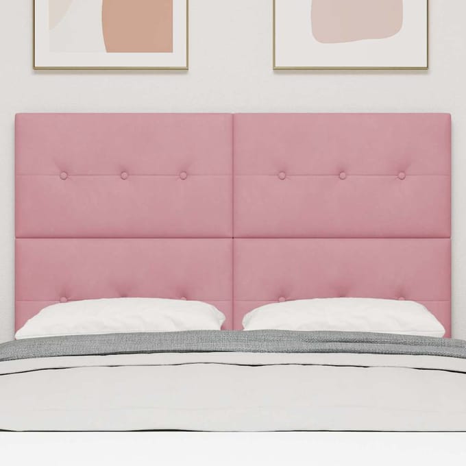 vidaXL - Hoofdbord - Roze - 144 - cm - Fluweel