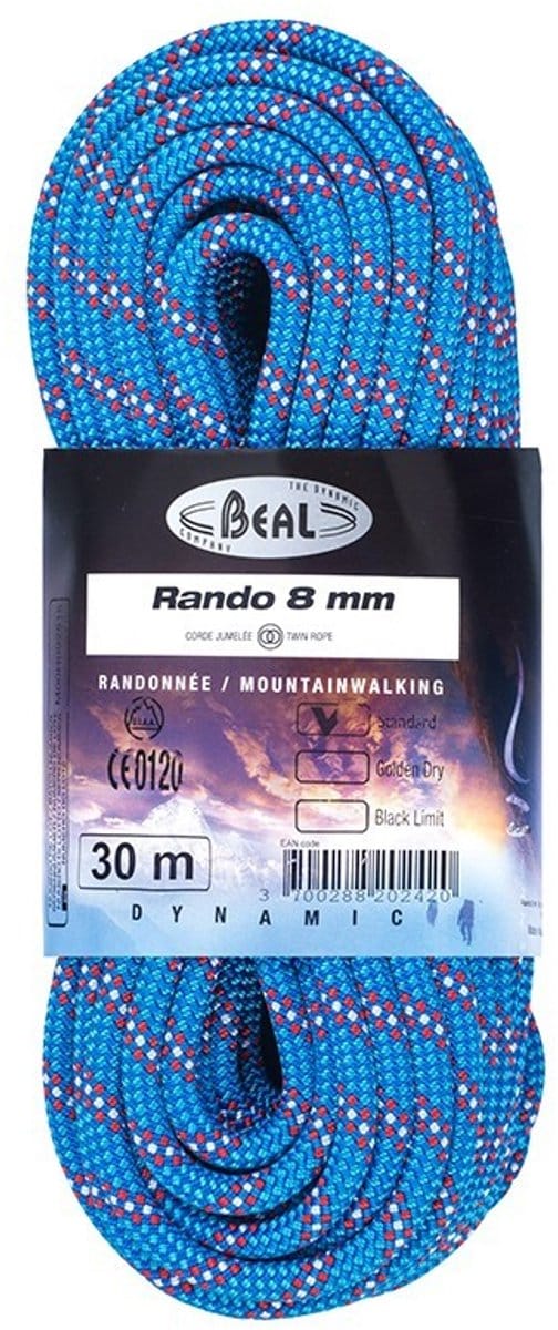 Beal Rando 8.0 tweelingtouw voor lastige passages 20 meter
