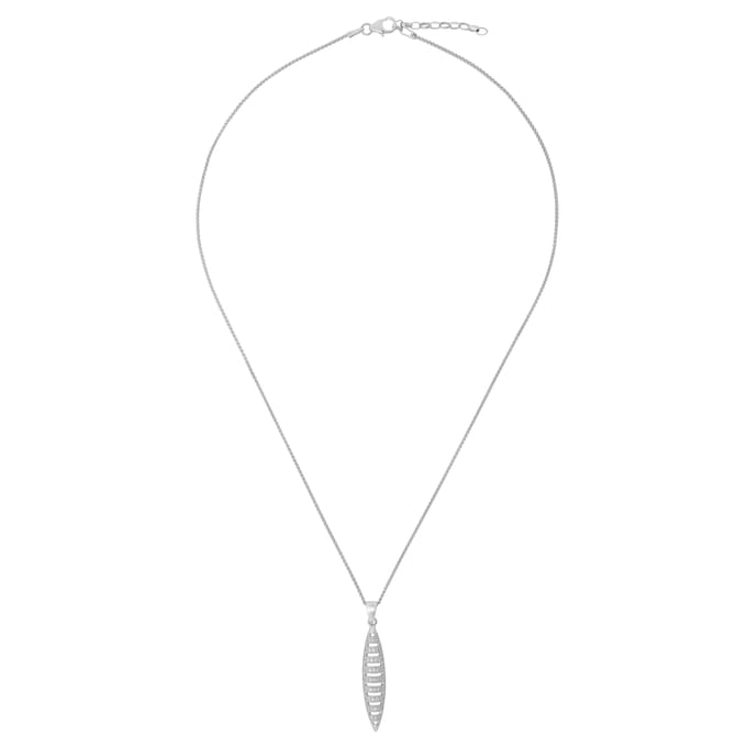Orphelia ZH-7330 - Hanger Rows Long + ketting - Zilver 925 - Zirkonia - 3.2 cm