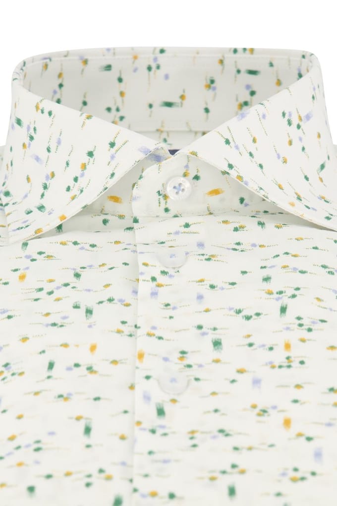 Ledub overhemd Modern Fit wit geprint