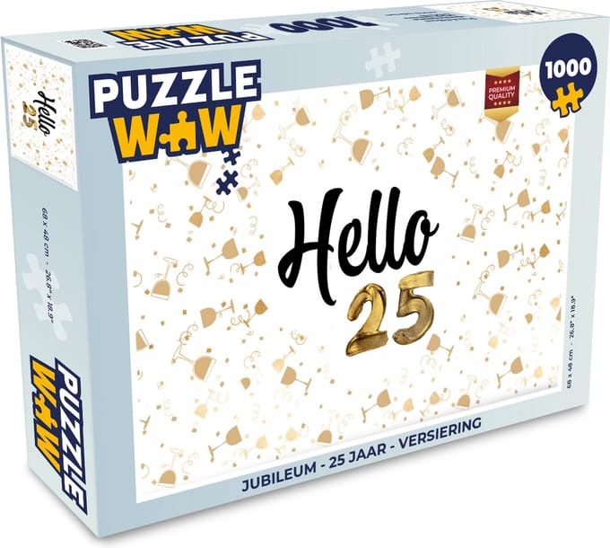 Puzzel Jubileum - 25 jaar - Versiering - Legpuzzel - Puzzel 1000 stukjes volwassenen