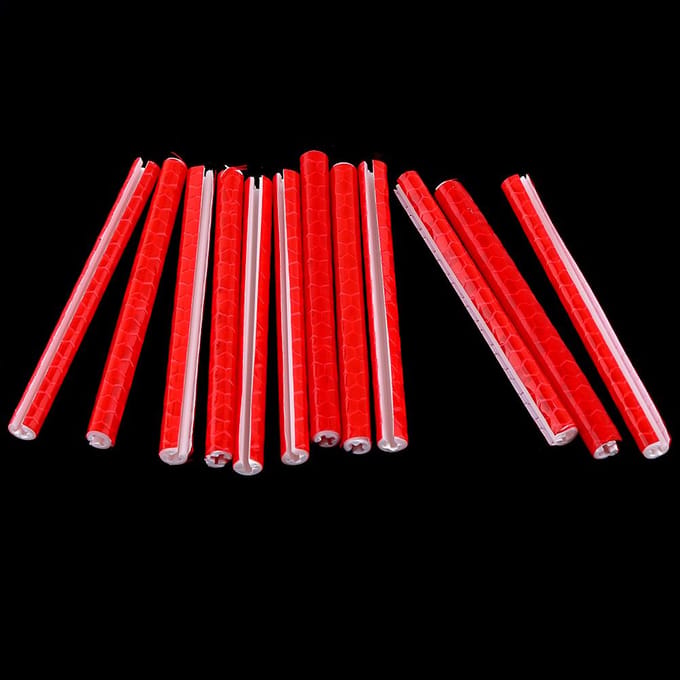 24 stuks Fietswiel Reflecterende Montageclip Buis Waarschuwingsstrips(rood) red