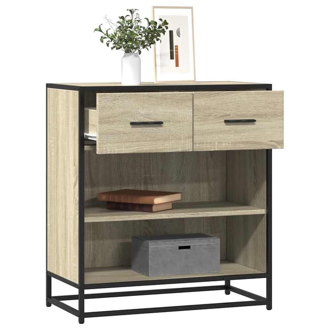 vidaXL - Dressoir - 68x35x76 - cm - bewerkt - hout - sonoma - eikenkleurig