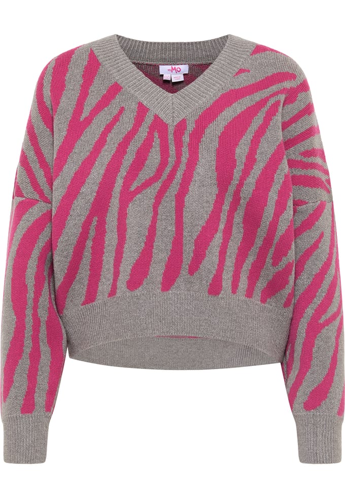 Mymo Gebreide trui Dames grijs/roze