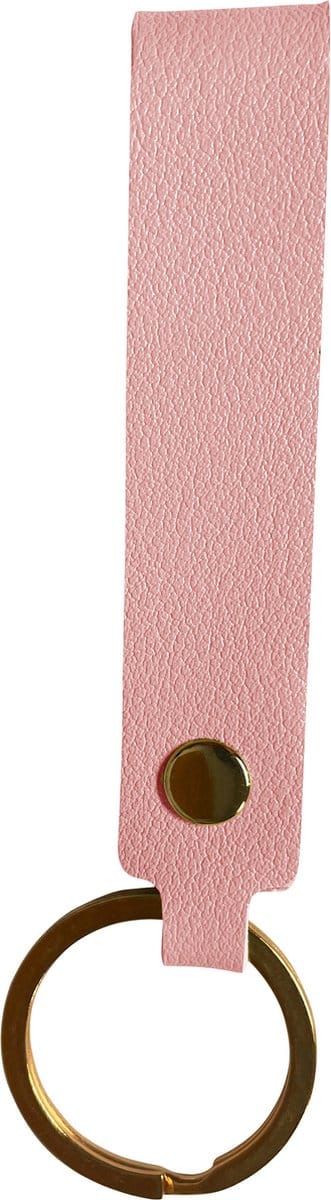 Sleutelhanger Met Sleutelring - Sleutelhanger Leer Dun Leer - Lichtroze