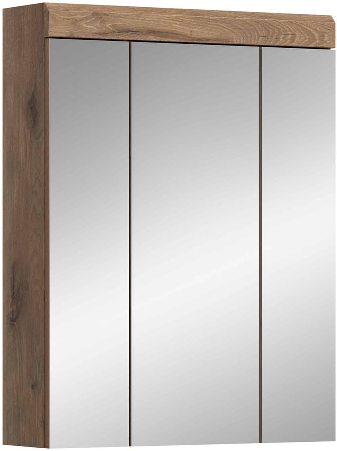 Wave spiegelkast wit hoogglans MDF TZ Nox Eiken NB - 18x60x79cm