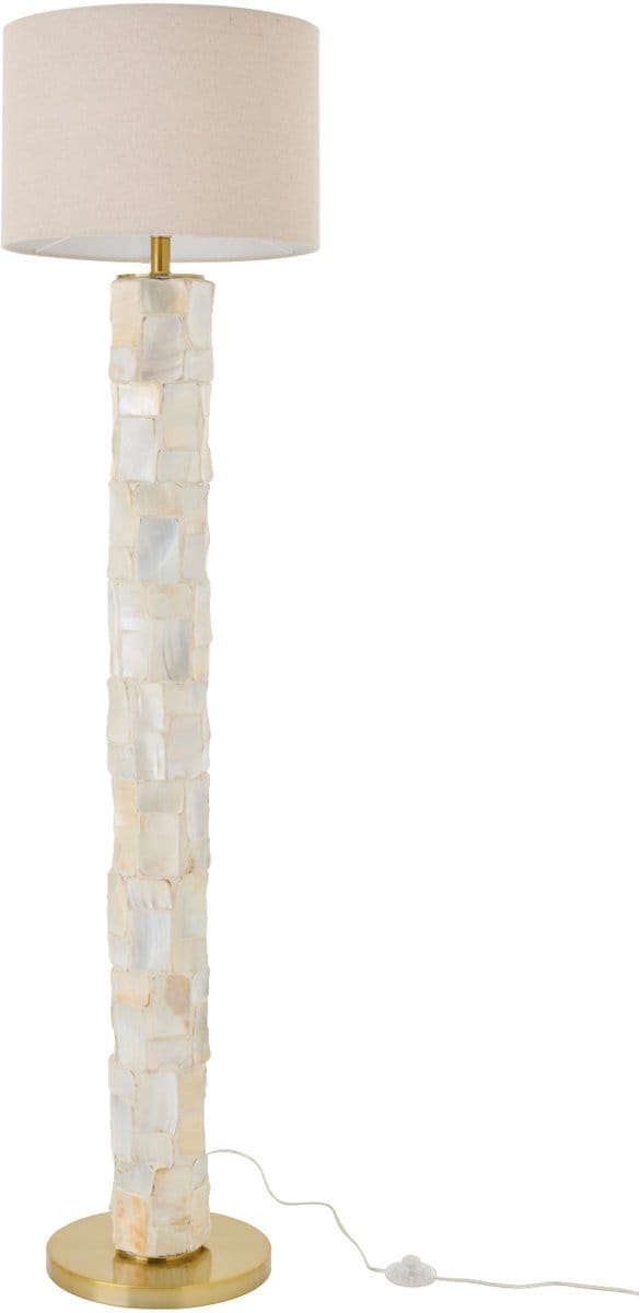J-Line vloerlamp Pareleffect - schelpen - wit/beige