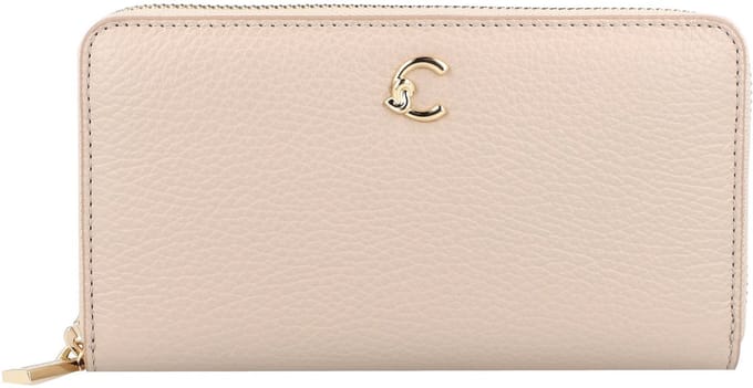 COCCINELLE Leren portemonnee C-Me Wallet Grained Leather Sandshell beige