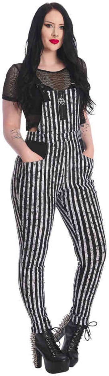 Banned - Spooky Nightwalks Jumpsuit - M - Zwart/Wit