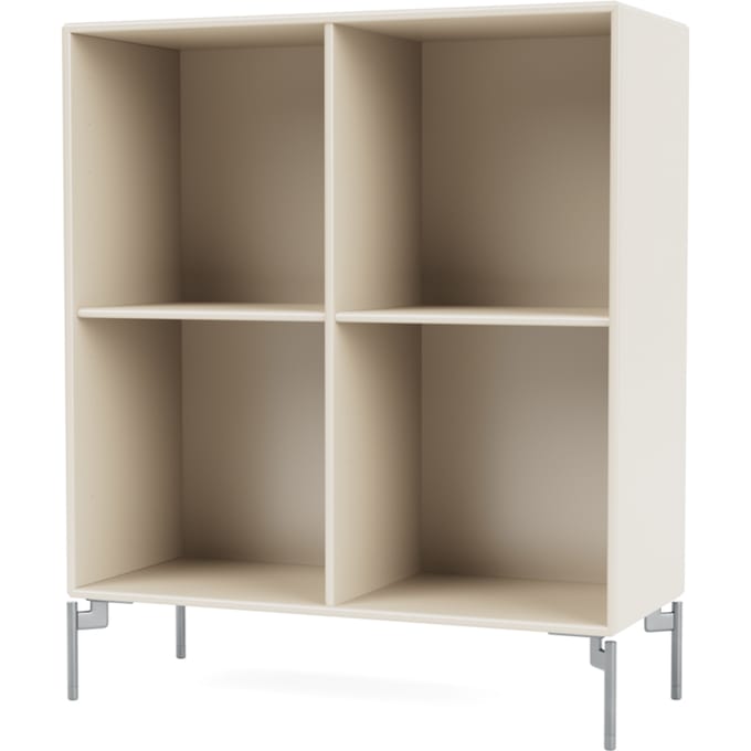 Montana Show boekenplank - Oat - Poten 12,6 cm chroom