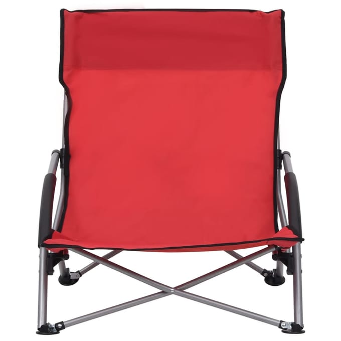 vidaXL - Opklapbare - stoelen, - 2 - stuks, - rode - stof