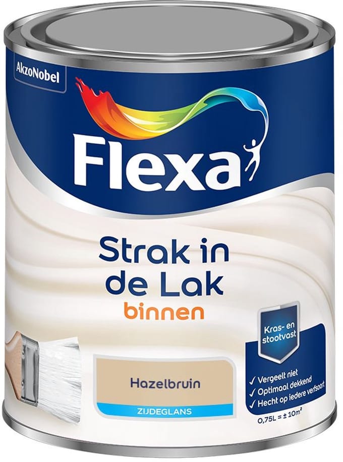 Flexa - Strak In De Lak Binnenlak Zijdeglans - Hazelbruin - Mengverf - 750 Ml