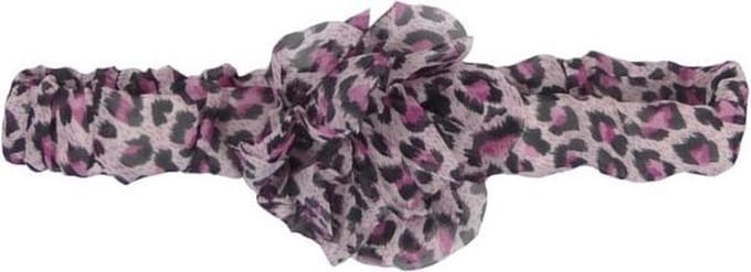 Haarsoires Haarband Bloem - Panterprint – Zwart Roze