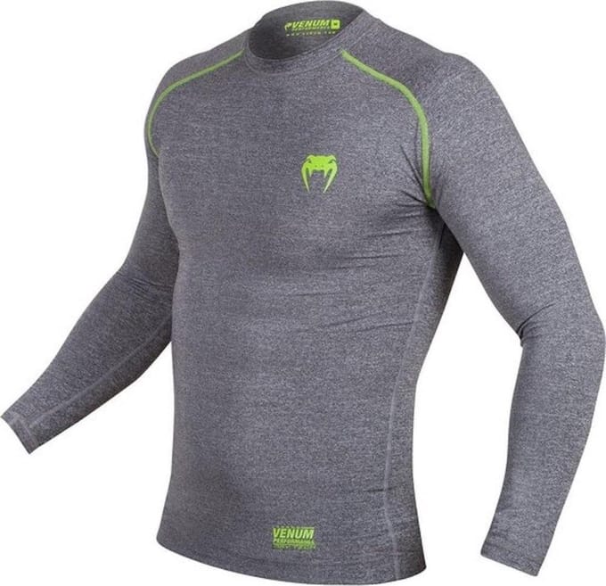 Venum Contender 3.0 Compression T Shirts L/S Grijs - XXL