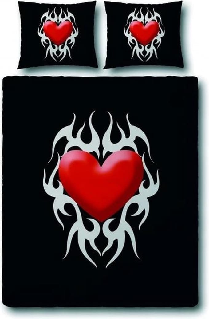 Covers & Co Double Tattoo Dekbedovertrek - Eenpersoons - 140x200/220 cm - Black