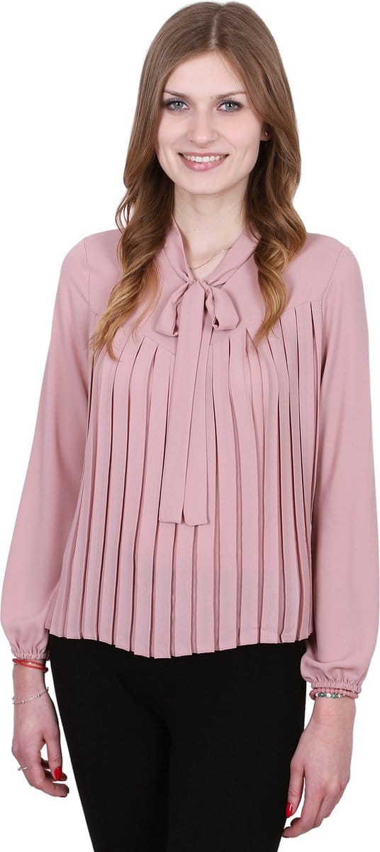 Elegante beige blouse met strik, John Zack