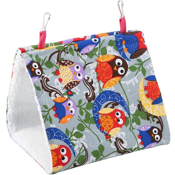 Huisdier Vogel Warm Zacht Hangmat Kooi Papegaai Hangend Hut Tent Bed Grot Schommel Speelgoed(#6) gray