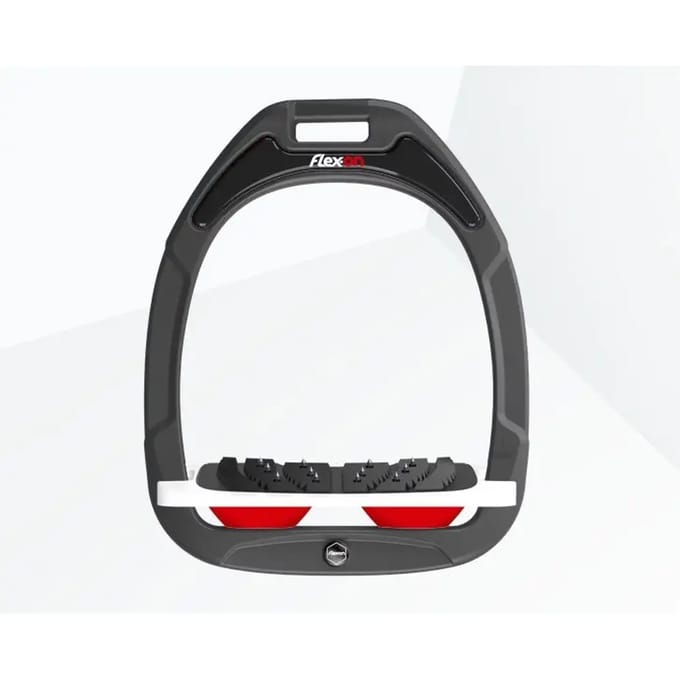 Ultra Grip Inclinatie Stijgbeugels Antraciet/Wit/Rood Flex-On Green Composite