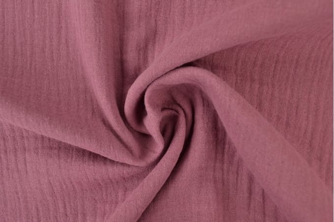 Mousseline stof - 1 meter - Per meter - Donker oud roze - 135cm breed