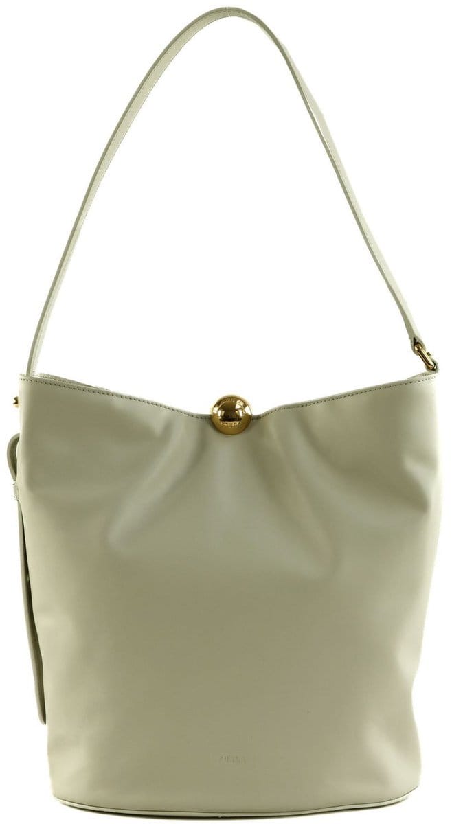 FURLA Leren Schoudertas Sfera Soft Bucket Bag Marshmallow Crème
