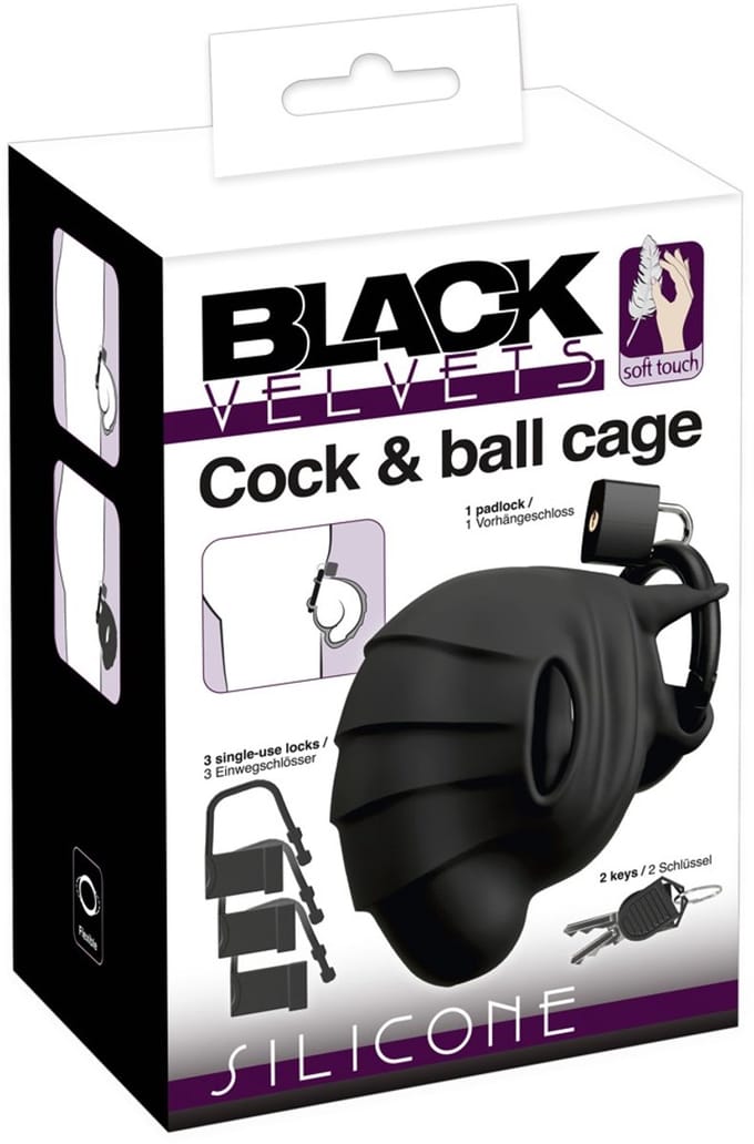 Zwart Velvets Cock & Ball Cage