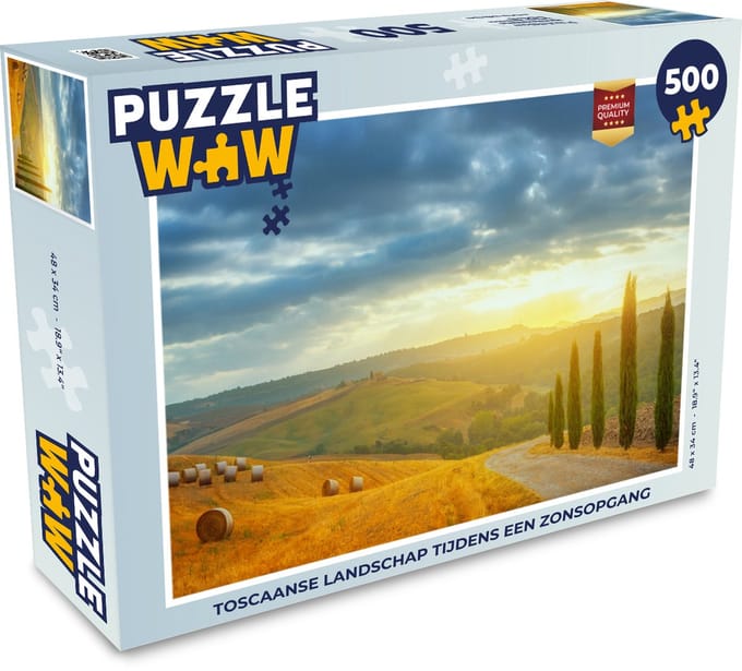 Puzzel Toscane - Hooibalen - Zon - Legpuzzel - Puzzel 500 stukjes