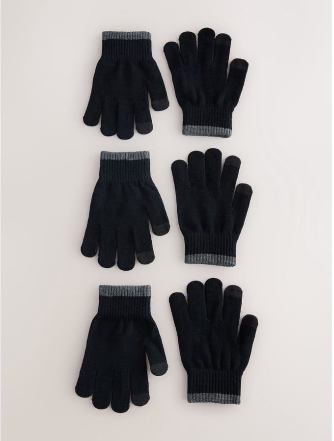 Next - Jongens - 3 Paar magische handschoenen - Zwart