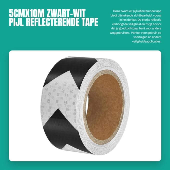 Dailygoods- Reflecterende Tape 5cmx10m - Zelfklevend - Hoge