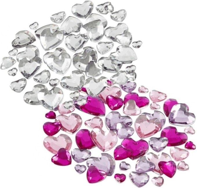 Plak hartjes/steentjes mix set 504 stuks
