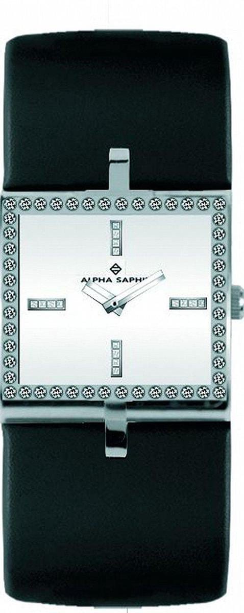 Alpha Saphir 337A Horloge - Leer - Zwart - Ø 23 mm
